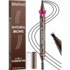 iMethod Microblading Crayon à sourcils - 2 en 1 - Avec deux extrémités - Pour femme - 3 pointes et brosse Spoolie - Pour sour...