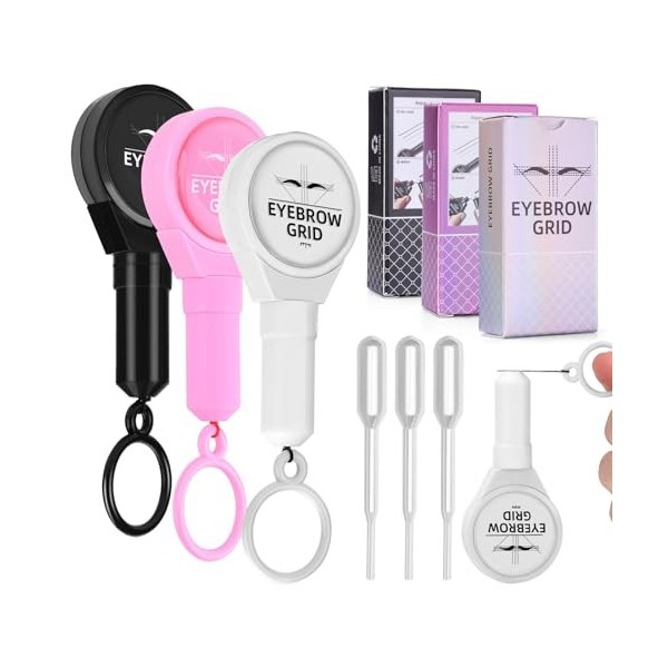 ATOMUS Lot de 3 cordes de cartographie à sourcils - Évolutif - Encre - Maquillage permanent - Kit de mappage des sourcils - M