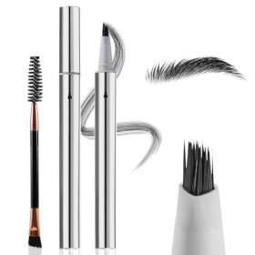Boobeen Lot de 2 Stylos Sourcils Liquide Effet Microblading, Pointe Ultra-Précise pour un Tracé Cheveu, Résistant à lEau et 