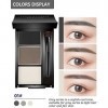Kit de maquillage de poudre à sourcils - Palette de poudre de teinte pour sourcils - 3 couleurs - Étanche - Longue durée - Sé