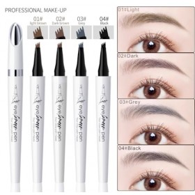 Magic Microblading Crayon de contour des sourcils – Stylo de contour des sourcils – Stylo à sourcils étanche précis à 4 point