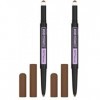Maybelline New York - Crayon à Sourcils - Express Brow Satin Duo Crayon et Poudre - Teinte : Medium Brown 02 Lot de 2 
