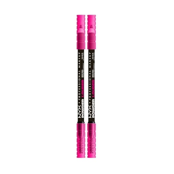NYX PROFESSIONAL MAKEUP POWDER LOUDER BROW PENCIL BLACK Lot de 2 