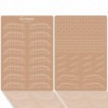 Guapa Lot de 4 peaux dentraînement réalistes en silicone pré-imprimées recto verso pour traits, ombrage, sourcils, microblad
