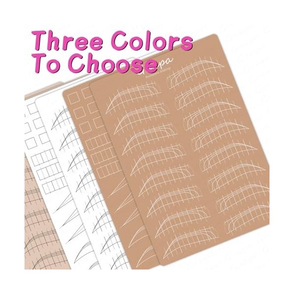 Guapa Lot de 4 peaux dentraînement réalistes en silicone pré-imprimées recto verso pour traits, ombrage, sourcils, microblad