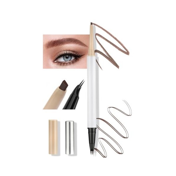 Anglicolor Crayon à sourcils – Stylo à sourcils incurvé, crayon à sourcils 2 en 1 à double extrémité pour créer des sourcils