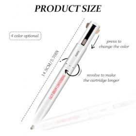 MOTIBACK Crayon à sourcils multifonction 4 en 1 avec 4 pointes pour contouring, remplissage, surligneur et khôl, facile à app