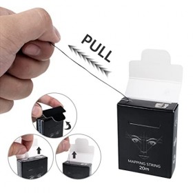 XIAOYU 20m chaîne de cartographie des sourcils pré-encrée pour la mesure des sourcils, fil de cartographie des sourcils, paqu