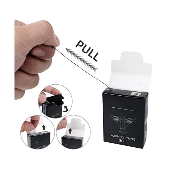 XIAOYU 20m chaîne de cartographie des sourcils pré-encrée pour la mesure des sourcils, fil de cartographie des sourcils, paqu