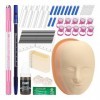 ATOMUS microblading Practice Kit Pink set complet doutils de stylo manuel semi - permanent pour tête de mannequin 18u 3rl mi ...
