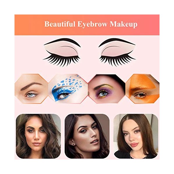 TEUVO 24 Styles de Pochoirs Sourcils pour Débutants 3 Minutes Maquillage, Réutilisable Kit Sourcils Maquillage avec 1 Pinceau