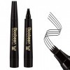 Boobeen Stylo pour sourcils étanche, crayon pour microblading avec applicateur à pointe micro-fourchette, crée des sourcils d