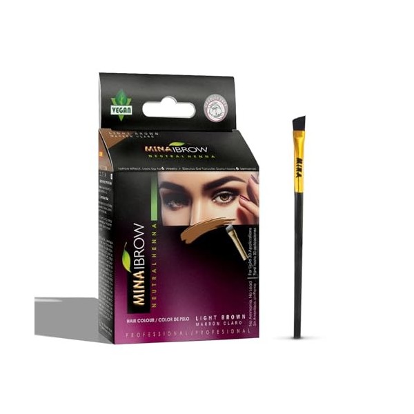 MINA ibrow Henna Hair Color Professional Tint Kit With Brush Combo Pack | No Ammonia | Vegan & Cruelty free | Upto 30 Applica