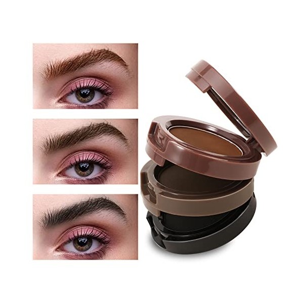 Boobeen Palette de poudre à sourcils 3 couleurs, maquillage des sourcils en poudre imperméable à leau, poudre de remplissage ...