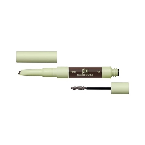 Pixi Natural Brow Duo | Teinte: Deep Brunette | Crayon Précis & Gel Coloré pour Sourcils | Fixation Longue Tenue et Résistant...