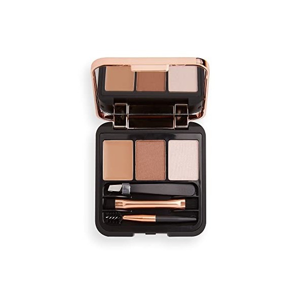 Makeup Revolution, Kit de sculpture des sourcils, brun, 2,2g