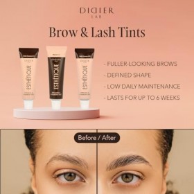 DIDIER LAB Esthétique Kit Teinture Sourcils et Cils Noir avec Crème Oxydante - Résistant au frottement et à leau – Résultats