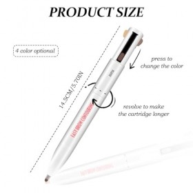 MOTIBACK Crayon à sourcils multifonction 4 en 1 avec 4 pointes pour contouring, remplissage, surligneur et khôl, facile à app