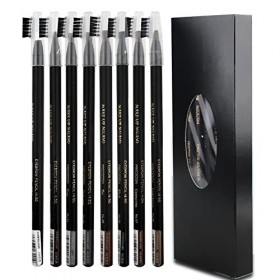 12pcs 1 Boîte Crayon à sourcils Imperméable à leau de Noyau dur de bec de canard pour Beauté Semi-permanente de Maquillage B