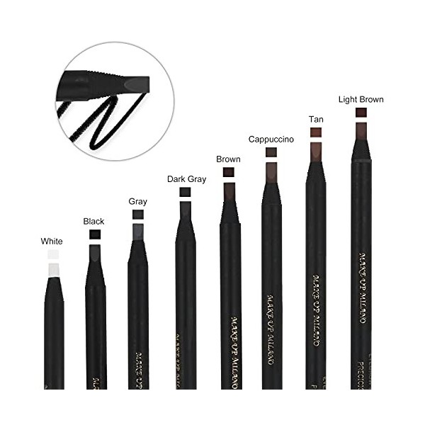 12pcs 1 Boîte Crayon à sourcils Imperméable à leau de Noyau dur de bec de canard pour Beauté Semi-permanente de Maquillage B