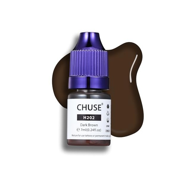 CHUSE Pigments liquides hybrides pour sourcils PMU 0,24 oz/7 ml H202 Brun foncé 