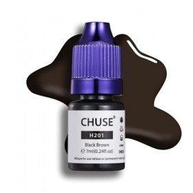 CHUSE Pigments liquides hybrides pour sourcils PMU 0,24 oz/7 ml H201 Brun noir 