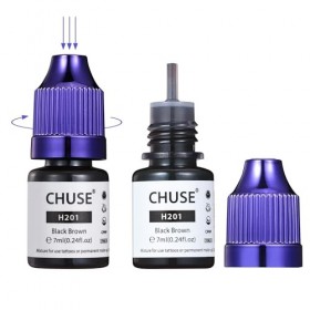 CHUSE Pigments liquides hybrides pour sourcils PMU 0,24 oz/7 ml H201 Brun noir 
