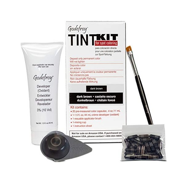 Godefroy Tint Kit de teinture pour sourcils et barbe Marron foncé Pour professionnels Maquillage des sourcils