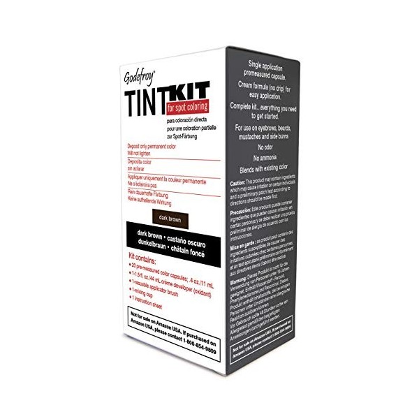Godefroy Tint Kit de teinture pour sourcils et barbe Marron foncé Pour professionnels Maquillage des sourcils