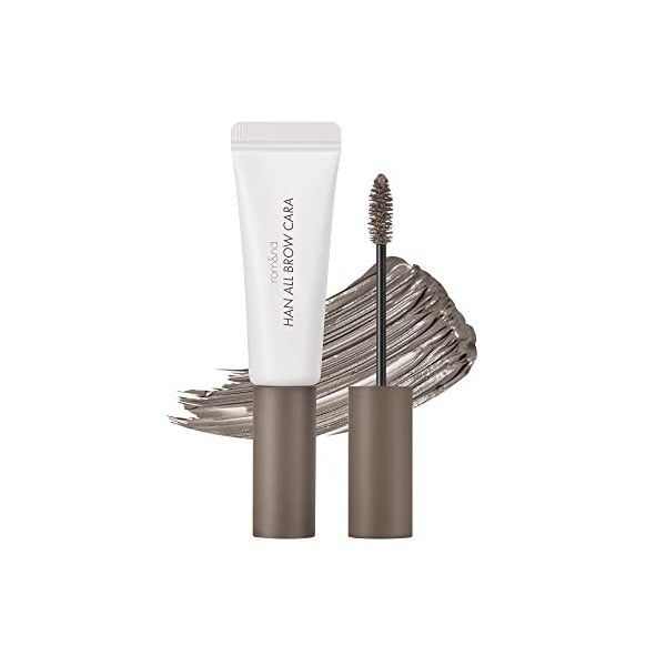 rom&nd HAN ALL BROW CARA 4 couleurs, imperméable, finition mate, durable, volumisant, ne sécaille pas, nettoyage facile, 9 g ...