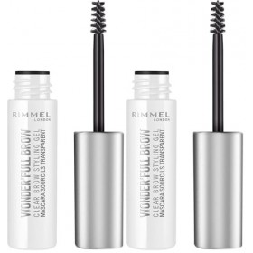 Rimmel Sourcils Wonderfull 24H, Résultat naturel, Longue Tenue, 004 Clear, 5ml Lot de 2 