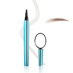 Boobeen Crayon à sourcils avec miroir, crayon à sourcils liquide imperméable, pointe à 4 fourches pour des sourcils naturels 
