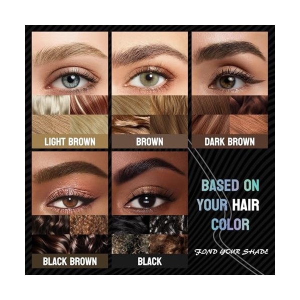 Vawolecy Microblading Stylo à sourcils, crayon à sourcils 2-en-1 Crayon à sourcils à double extrémité avec applicateur à micr