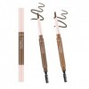 Boobeen Crayon Sourcils Double Face, 2 en 1 avec Brosse Spirale et Pointe Angulaire, Stylo de Précision Microblading, Résista