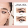 Boobeen Crayon Sourcils Double Face, 2 en 1 avec Brosse Spirale et Pointe Angulaire, Stylo de Précision Microblading, Résista