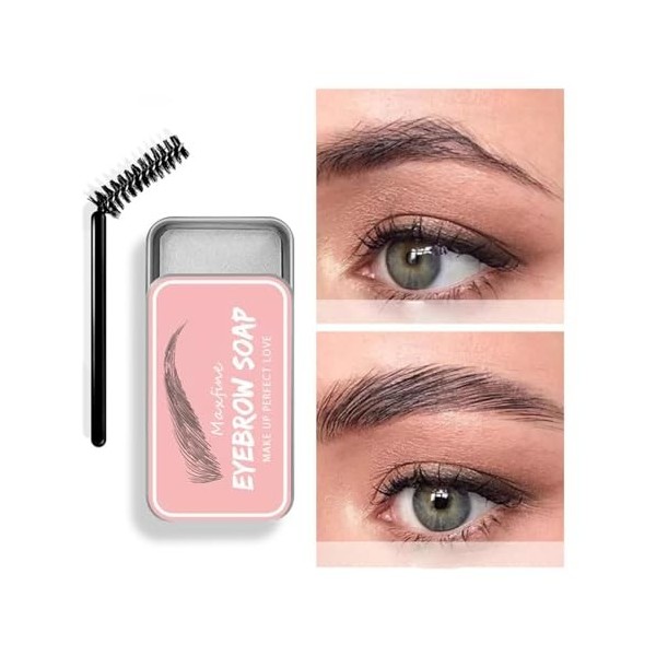 HISUNBEN Kit de savon à sourcils, savon coiffant pour sourcils, longue durée, imperméable, anti-bavure, pommade coiffante pou