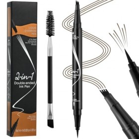 LOPHE Crayon à Sourcils 2 en 1 à Double Extrémité avec Applicateur à 4 Pointes de Fourchette et Pointe Pinceau Précise,Imperm