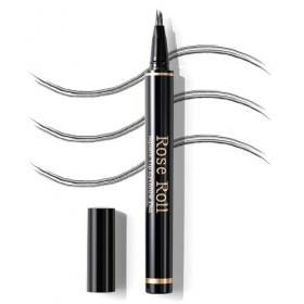 Rose Roll Crayon à sourcils Microblading étanche avec brosse à poils souples, Feutre à Sourcils Couleur longue durée, Définis