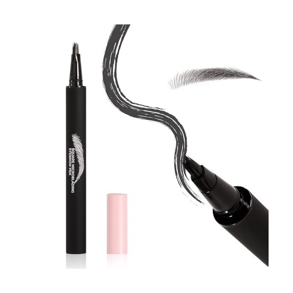 Boobeen Crayon à sourcils imperméable, crayon à sourcils pour microblading, crayon à sourcils liquide, longue durée, épais et