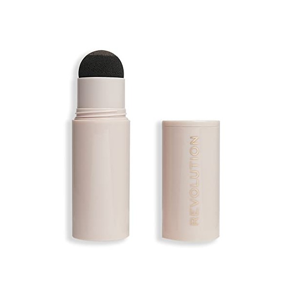 Revolution Beauty, Tampon en poudre à sourcils et kit de modèle, facile à utiliser, marron foncé