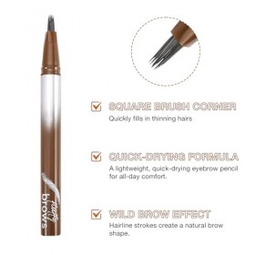 Boobeen Crayon à Sourcils Liquide Résistant à lEau, Crayon Microblading avec Brosse Angulaire, Séchage Rapide, Longue Tenue,