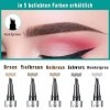 Stylo de teinte de sourcils 5 couleurs avec pointes de fourche, stylo de sourcils de microremplissage liquide naturel, Eyebro