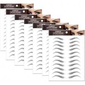 Lot de 7 feuilles/77 paires dautocollants de tatouage 4D imperméables et naturels pour sourcils - Longue durée de vie - Parf