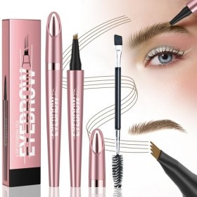 Ledeak 3D Magique Crayon Sourcil, Crayon à Sourcil imperméable avec 4 Pointes de Fourchette, Crayon Microblading Sourcil, Eye
