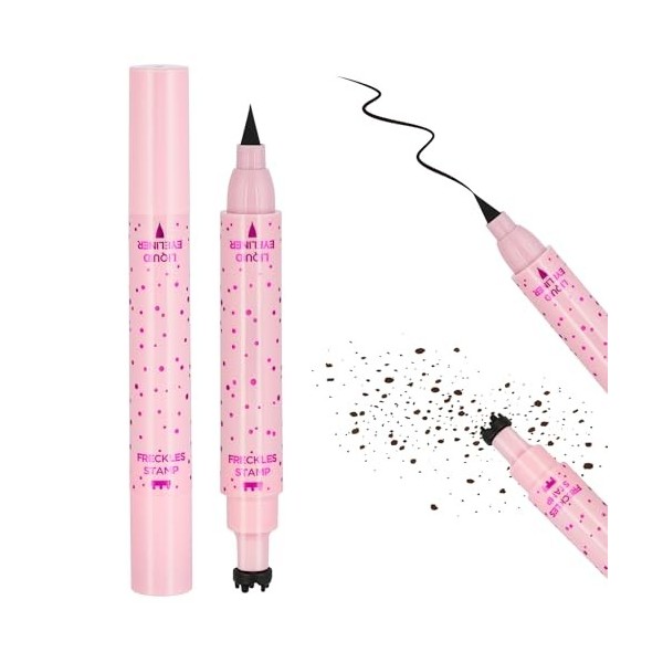 LOPHE Stylo à Taches de Rousseur Double Fonction Foncé, Fausses Taches Réalistes, Tenue Longue Durée, 2.2 ml