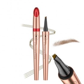 Microblading Crayon à sourcils 2025 - Crayon à sourcils - Dessin des poils - Étanche et résistant au nettoyage - Avec 4 point