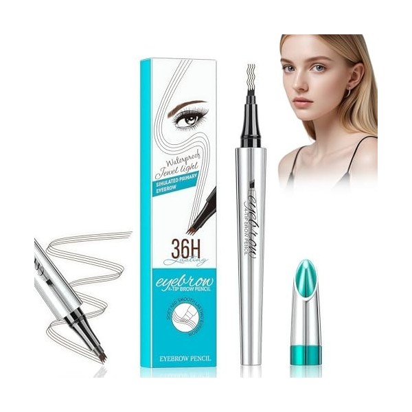 HOUSN 4D Crayon à Sourcils - Eyebrow Pencil avec Pointe 4 Pointes pour Sourcils Simulés Naturels, Crayon Sourcil Waterproof R