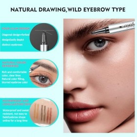 HOUSN 4D Crayon à Sourcils - Eyebrow Pencil avec Pointe 4 Pointes pour Sourcils Simulés Naturels, Crayon Sourcil Waterproof R