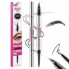 Stylo à sourcils incurvé, crayon à sourcils 2-en-1 à double extrémité avec pointe micro à 2 griffes et pointe ultra fine, pou