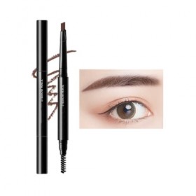 Crayon à Sourcils,Professional Crayon Sourcil Longue Durée et Waterproof,Double-Embout avec Crayon Plat et Goupillon pour des